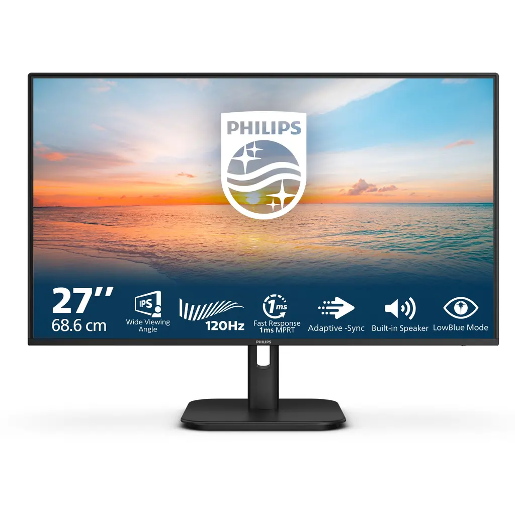Philips 27" 27E1N1200A, VGA, HDMI, DP, 120Hz, zvuč