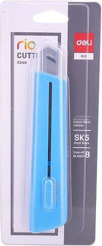 Nož skalpel  Deli široki 18mm 2040 s metalnom vodilicom plavi