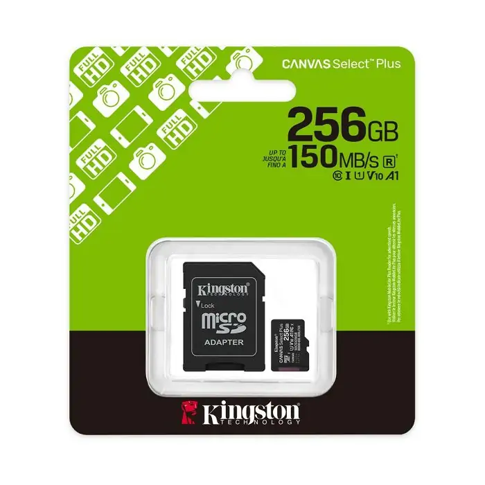 Memorijska kartica Micro Secure Digital 256GB KINGSTON Canvas Select Plus