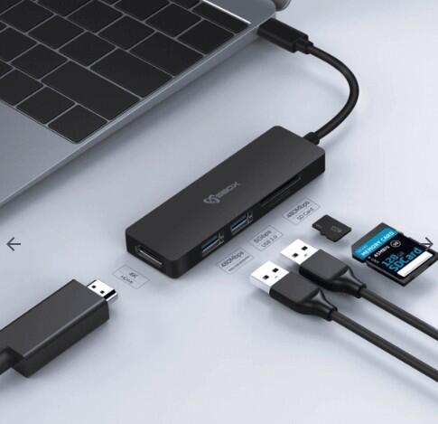 USB HUB SBOX TCA-51, TYPE-C -> HDMI/USB-3.0/SD+TF - 5u1