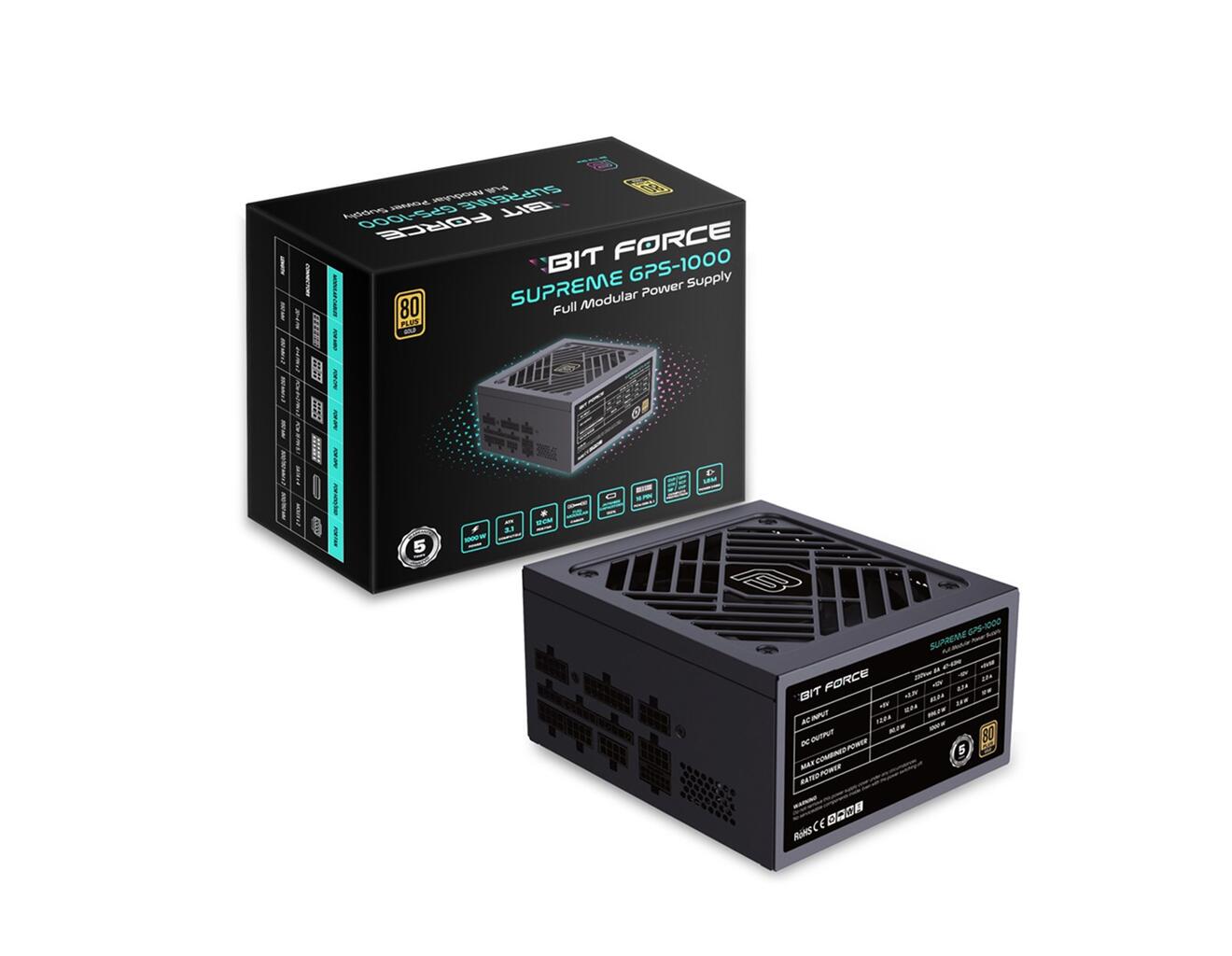 Napajanje 1000W BIT FORCE GOLD SUPREME GPS-1000, 80+, modularno