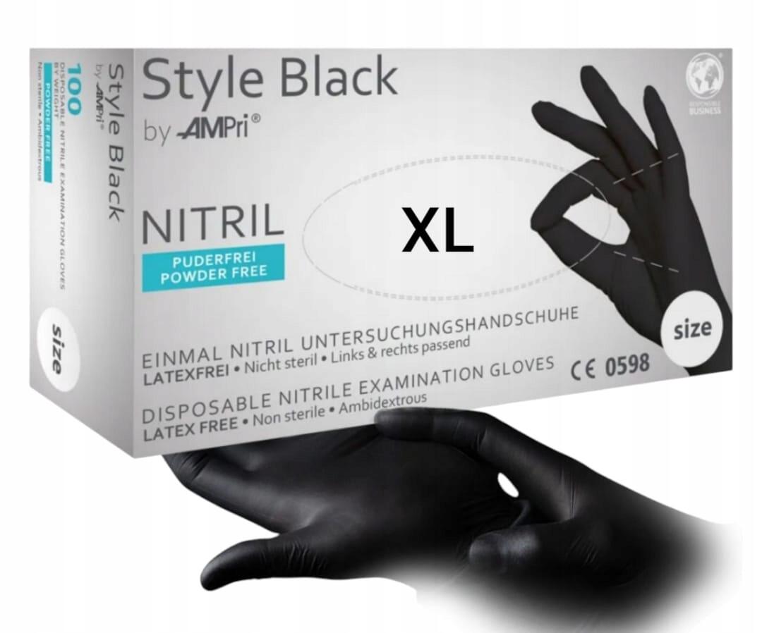 SAN. Rukavice nitrilne XL 100/1 crne Style