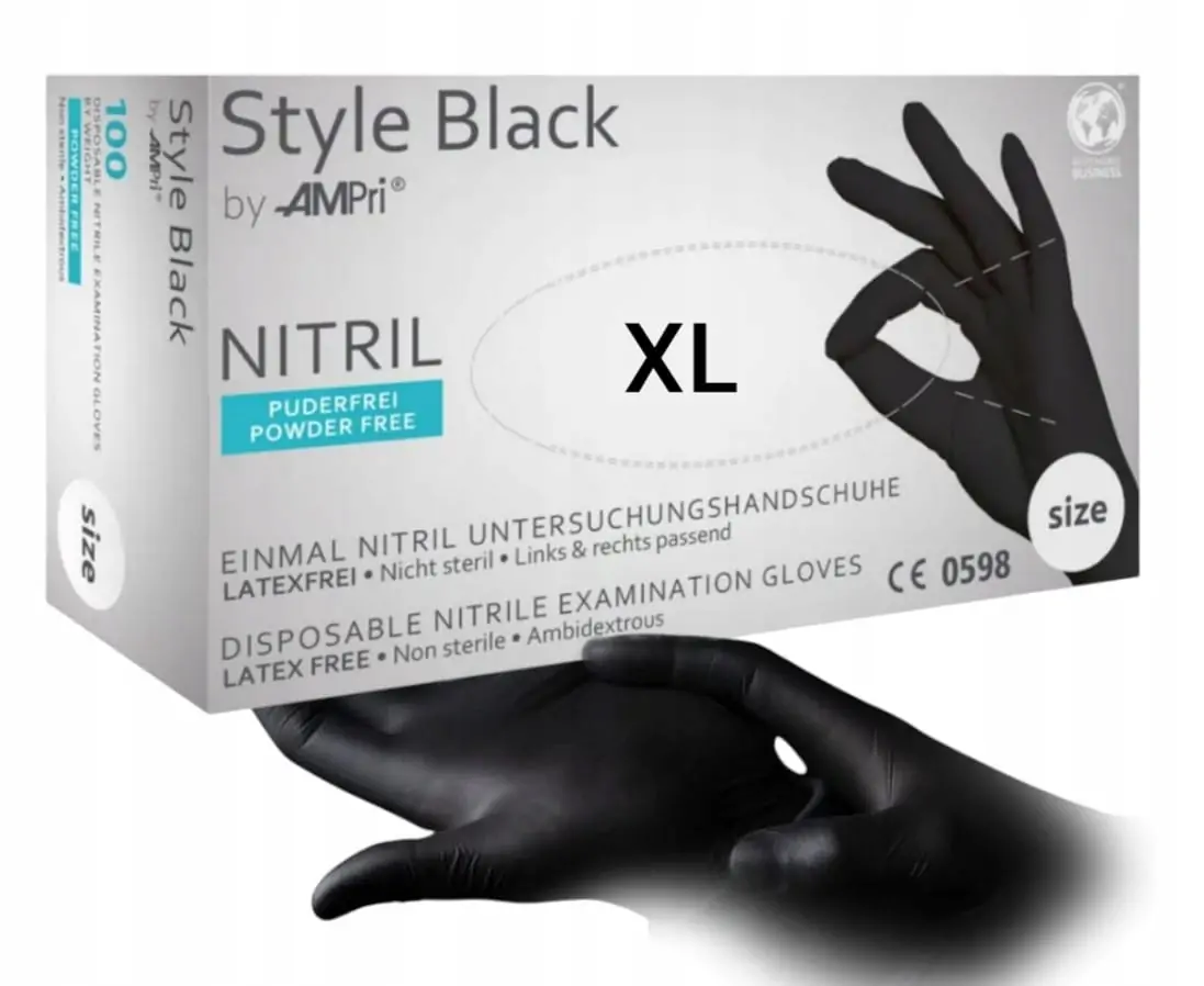 SAN. Rukavice nitrilne XL 100/1 crne Style