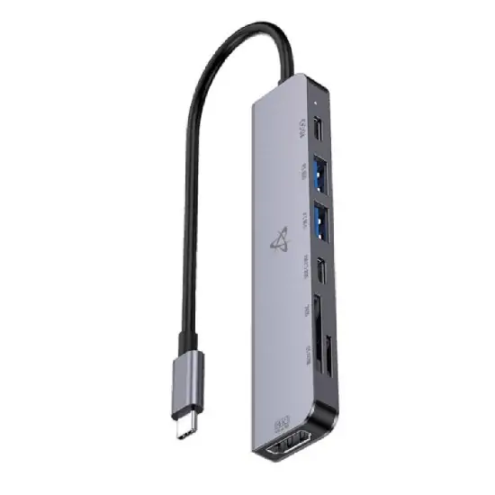 USB Hub Sbox H-999, USB-C, HDMI, čitač kartica 7/1