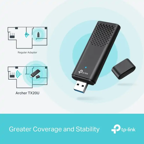 Wireless TP LINK Archer TX20U AX1800 High Gain Dual Wi-Fi 6 - USB