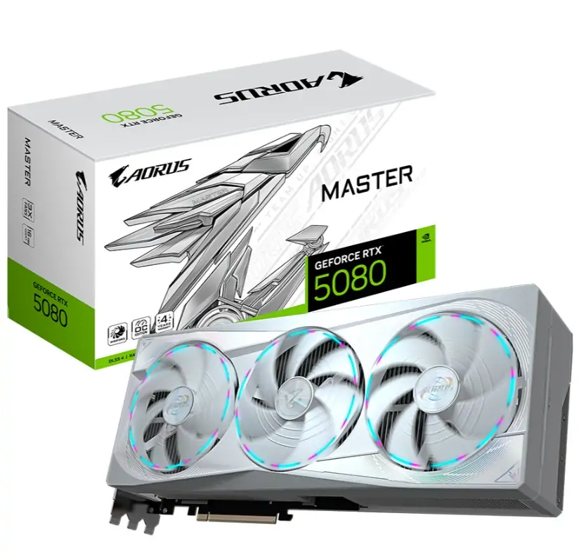 Grafička kartica GIGABYTE nVidia GeForce RTX 5080 AORUS MASTER ICE 16GB GDDR7/256bit, PCIe 5.0 WHITE