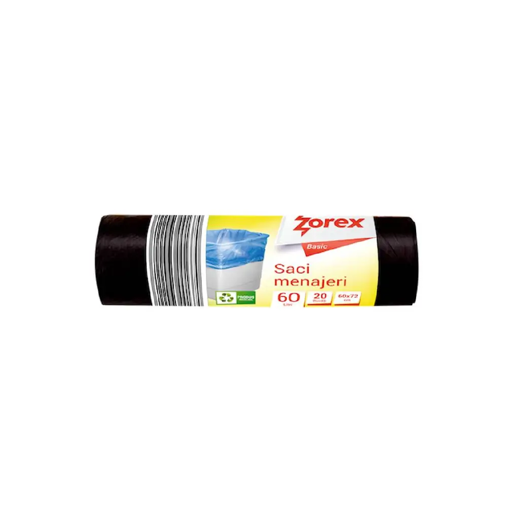 Vreća za smeće  60L 60x72cm 20/1 HDPE crna Zorex