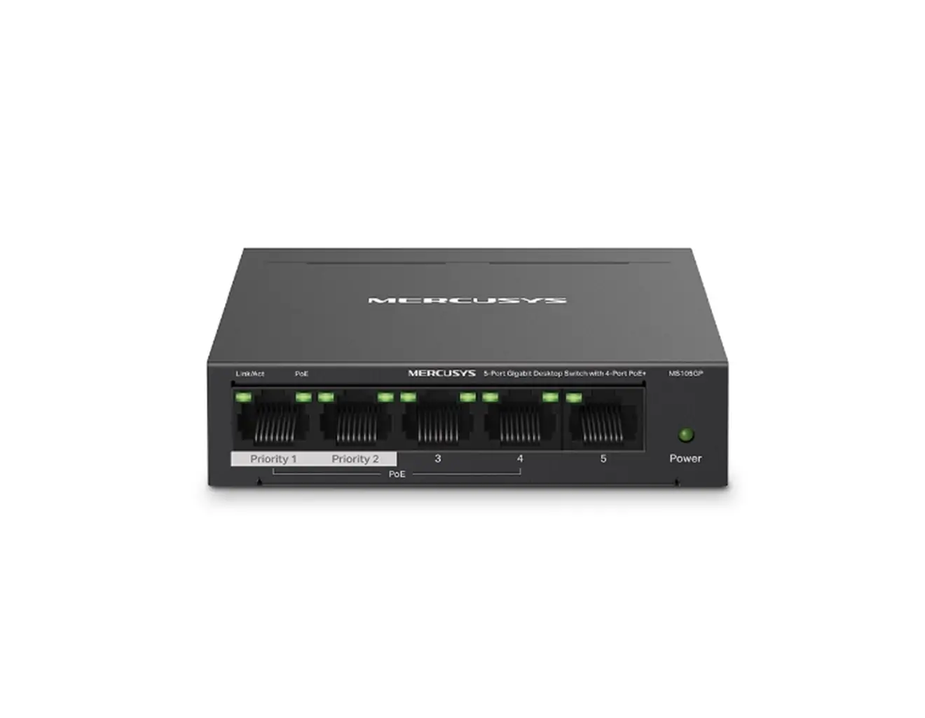 Switch Mercusys MS105GP 5-port, 4× Gigabit PoE+, 1× Gigabit Non-Po