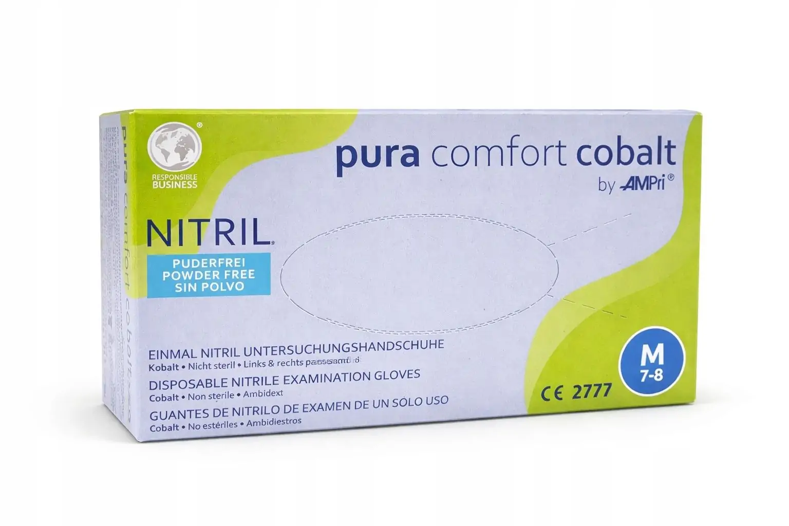 SAN. Rukavice nitrilne M 100/1 plave Pura Comfort kobalt