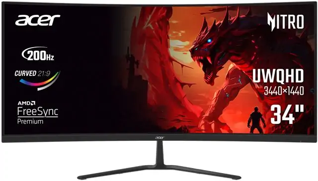 ED340CURX0, 34"/Curved/VA/3440x1440/200Hz/HDMI/DP/Audio/2Y