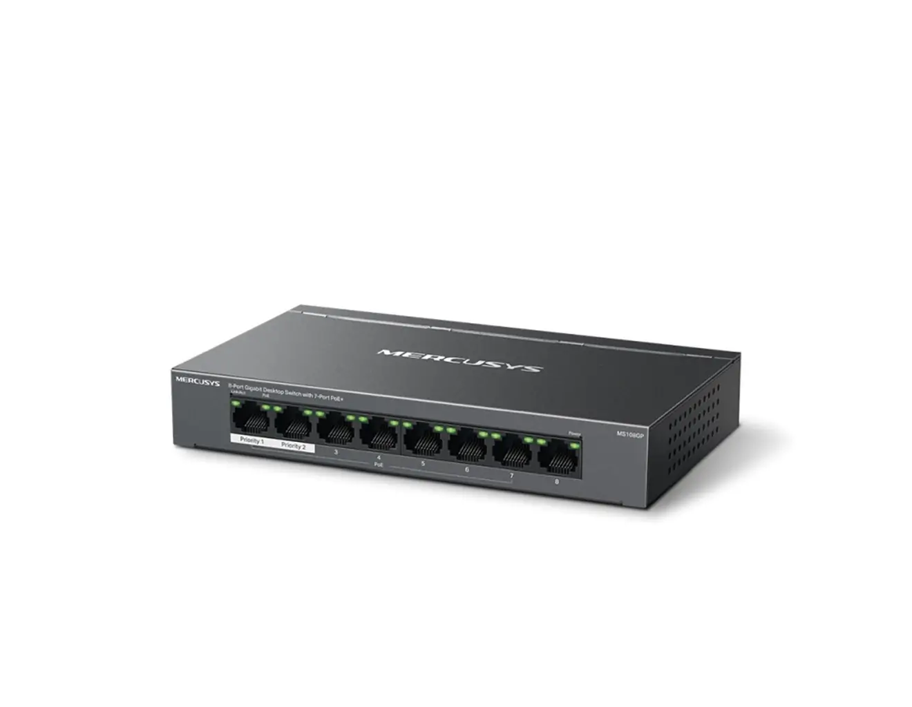 Switch Mercusys MS108GP 8-port, 7× Gigabit PoE+, 1× Gigabit Non-PoE