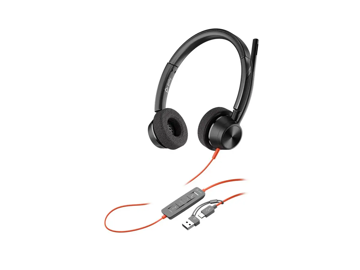 Slušalice+mikrofon HP POLY Blackwire 3325 Stereo Microsoft Teams Certified USB-C Headset +3.5mm Plug +USB-C/A Adapter