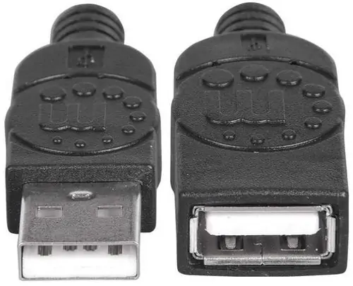 Manhattan kabel USB 2.0 produžni, AM/AF,1.8m, crni