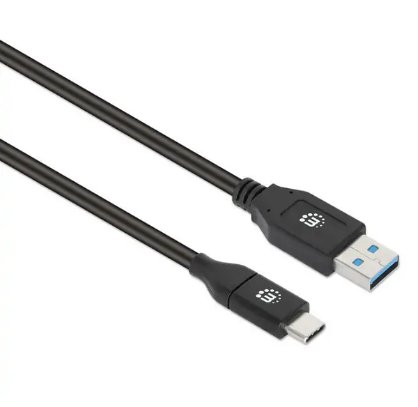 Manhattan kabel USB 3.2, USB-A na USB-C, 1m, crni
