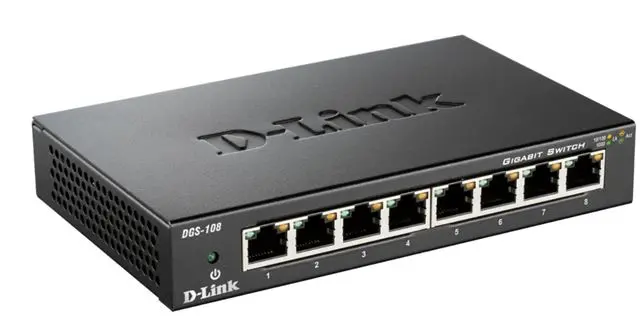 Mrežni switch 10/100/1000Mbps  8 portni D-LINK DGS-108/E metal case