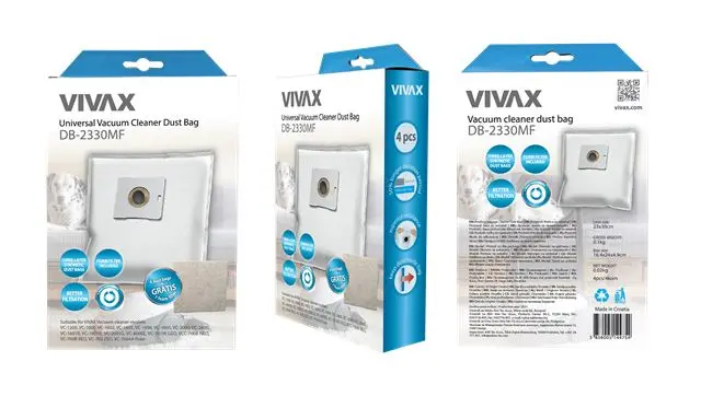 Vrećica za usisivač VIVAX sint.(4kom/pak) + filter