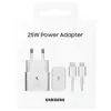 Adapter za napajanje SAMSUNG - kućni punjač Type-C 25W brzi GaN + kabel Type-C, bijeli, BLISTER