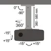 Nosač za projektor SBOX PM-18S stropni teleskopski
