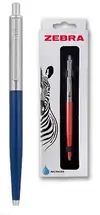 Olovka kemijska  Zebra 901 0,7 plavi ispis, srebrno plavo tijelo