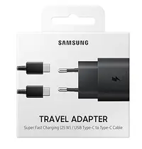 Adapter za napajanje SAMSUNG - kućni punjač + kabel USB Type-C 25W brzi - crni