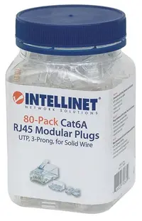 Intellinet, 80-Pack Cat6A RJ45 Modular Plugs, UTP