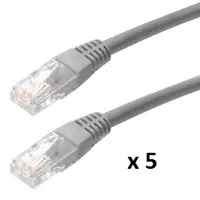 SBOX patch kabel UTP Cat 5e, 0.5m, sivi, 5 kom
