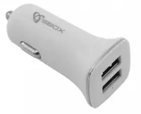 SBOX auto punjač, 2 ulaza, DC 5V/2.4A, bijeli