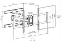 SBOX izvlačno okretni nosač 43"-100", do 120kg