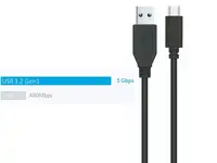 Kabel Ewent EC1056 USB-C na USB-A, 3.2 Gen1, 3A, 1.8m