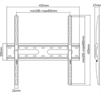 Manhattan TV nosač zidni 32"-55" do 45kg, crni