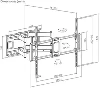 Manhattan TV nosač zidni 60"-120" do 120kg, crni