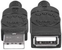 Manhattan kabel USB 2.0 produžni, AM/AF,1.8m, crni