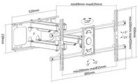 Manhattan TV nosač zidni 37"-90" do 75kg, crni