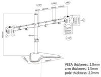 Manhattan nosač monitora 13"-32",8kg po monit,crni
