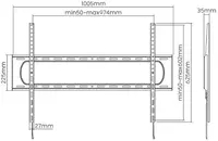 Manhattan TV nosač zidni 60"-120" do 120kg, crni