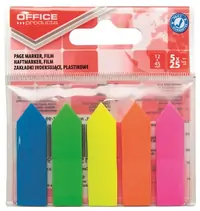 Zastavica 45x12mm 5x25 listova film poluprozirni Office products strelica 5 boja
