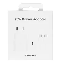 Adapter za napajanje SAMSUNG - kućni punjač Type-C 25W brzi GaN + kabel Type-C, bijeli, BLISTER
