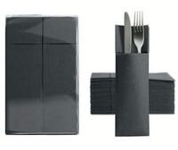 KON. Salvete papirnate soft s džepom 32x38cm 50/1 crne