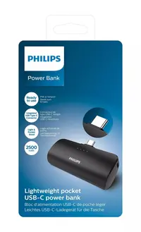 Philips power bank DLP2510C, 2500mAh, USB-C, crni Philips power bank DLP2510C, 2500mAh, USB-C, crni