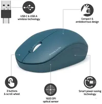 Port miš OFFICE bežični USB-A/USB-C, plavi Port miš OFFICE bežični USB-A/USB-C, plavi