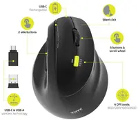 Port miš 2.4 GHz BT erg. punjivi za dešnjake, crni