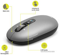 Port miš PURE MAC BT+WL, punjivi, svijetlosiva