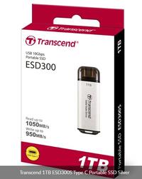 SSD 1TB Transcend ESD300, USB-C Sky Blue