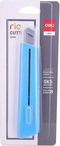 Nož skalpel  Deli široki 18mm 2040 s metalnom vodilicom plavi