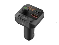 FM TRANSMITER AKAI FMT-40BT, Bluetooth, 12-24V - crni