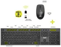 Port bežična tipkovnica i miš,USB-A/C,SMART Azerty
