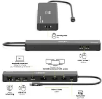 Port docking travel  USB-C,1x4K ili 3XFHD, do 100W