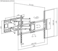 Manhattan TV nosač zidni 60"-120" do 120kg, crni