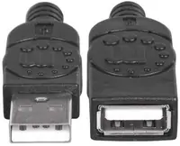 Manhattan kabel USB 2.0 produžni, AM/AF,1.8m, crni