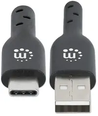 Manhattan kabel USB 2.0 Type-A to Type-C, 3m, crni